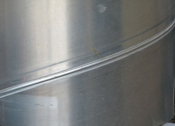 Tubo ferro elicoidale d 500 lamiera sp. 20/10 cromato